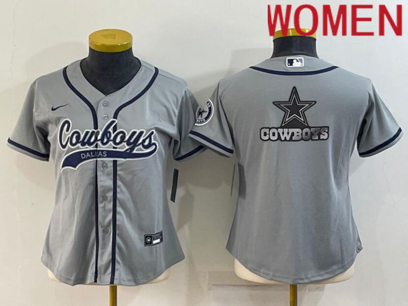Women Dallas Cowboys Blank Grey 2022 Nike Co branded NFL Jersey